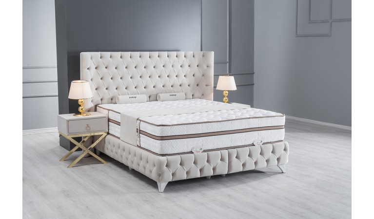 Κρεβάτι υφασμάτινο Lamore με αποθηκευτικό χώρο, 140x200 εκ., All4home